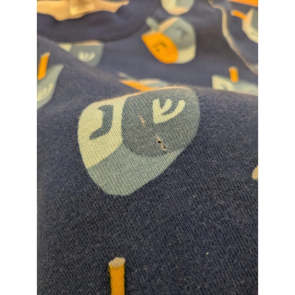 Hanna Andersson Blue Dreidel Hanukkah Holiday Pajamas Kids‎ 130 US 8